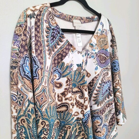 Chico's Jackets & Blazers - Chicos Women’s S/M Super Soft Faux Suede Poncho Floral Paisley Pretty